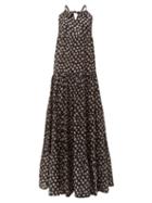 Matchesfashion.com Dodo Bar Or - Dorothy Floral Print Cotton Maxi Dress - Womens - Black Print