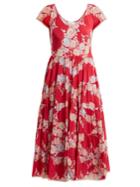 Athena Procopiou Heartbeats Floral-print Midi-dress