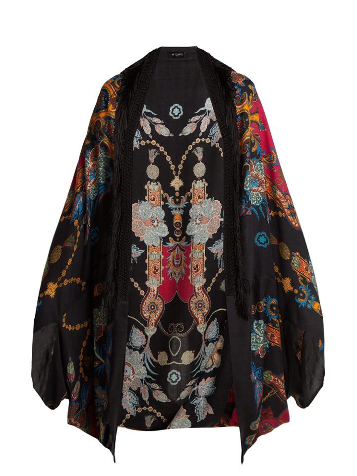 Etro Printed Cashmere-blend Poncho