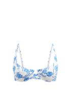 Matchesfashion.com Fisch - Grenadins Recycled Fibre-blend Bikini Top - Womens - Blue Print