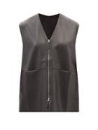 The Frankie Shop - Nerea Zip-front Faux-leather Vest - Womens - Black