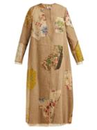 Matchesfashion.com By Walid - Tari 19th Century Print Linen Coat - Womens - Beige Multi