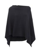 Allude - Asymmetric Ribbed-knit Cashmere Poncho - Womens - Black