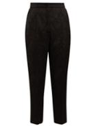 Matchesfashion.com Dolce & Gabbana - Slim Leg Floral Jacquard Trousers - Womens - Black