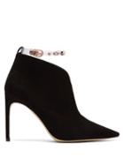 Matchesfashion.com Sophia Webster - Dina Embellished Plexi Strap Suede Ankle Boots - Womens - Black Multi
