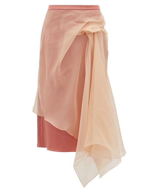 Matchesfashion.com Sies Marjan - Nadine Gathered Silk Organza And Satin Skirt - Womens - Beige