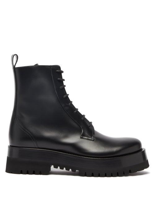 Valentino Garavani - Upraise Leather Boots - Mens - Black