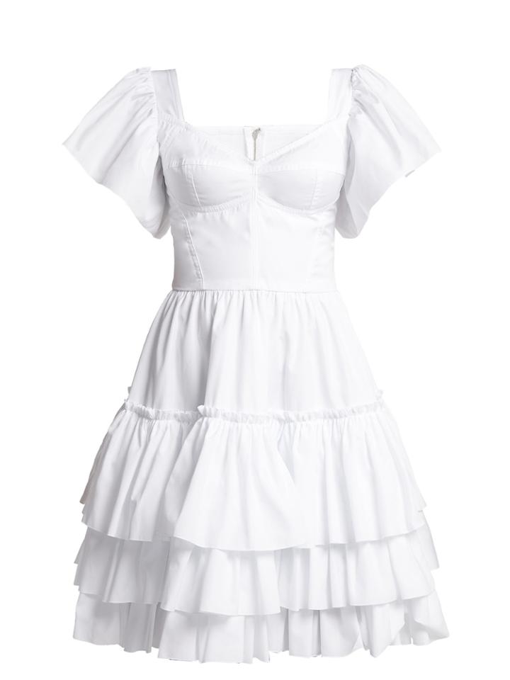 Dolce & Gabbana Tiered-ruffle Cotton-poplin Mini Dress
