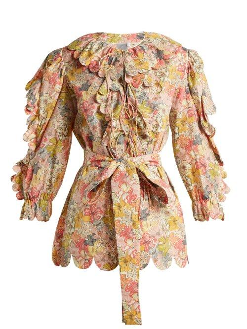 Matchesfashion.com Horror Vacui - Deus Printed Cotton Top - Womens - Yellow Multi