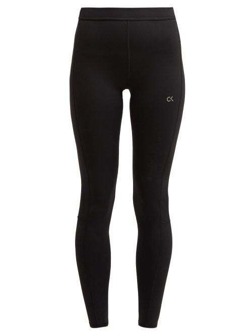 Matchesfashion.com Calvin Klein Performance - High Rise Stretch Knit Performance Leggings - Womens - Black