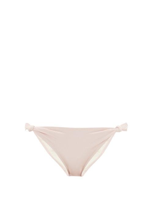 Matchesfashion.com Solid & Striped - Jade Knotted Ribbed Bikini Briefs - Womens - Light Pink
