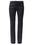 Matchesfashion.com Alexander Mcqueen - Tailored Pinstriped Wool Trousers - Womens - Navy Stripe
