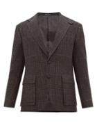 Matchesfashion.com Polo Ralph Lauren - Prince Of Wales Check Wool Blend Blazer - Mens - Black Grey