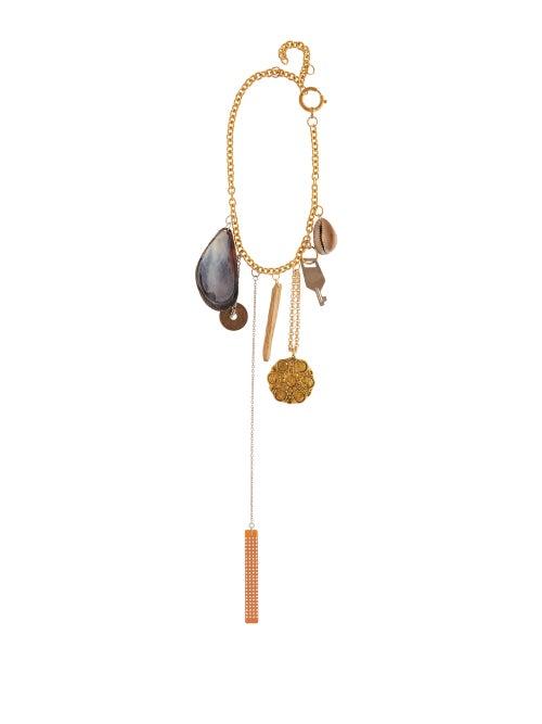 Matchesfashion.com Marine Serre - Shamanic Charm Choker - Womens - Gold