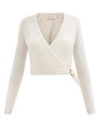 Zimmermann - Rhythmic Cropped Merino Wrap Cardigan - Womens - Cream