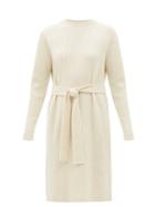 Raey - Recycled-cashmere Blend Ribbed Knee-length Dress - Womens - Ivory