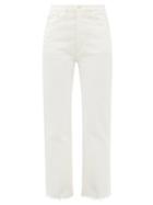Totme - Classic Cut Cropped Straight-leg Jeans - Womens - White