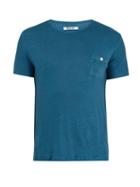 Matchesfashion.com Hecho - Crew Neck Linen T Shirt - Mens - Blue
