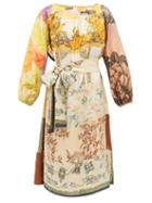 Matchesfashion.com Rianna + Nina - Vintage Patchwork Print Silk Dress - Womens - Multi