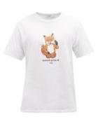 Maison Kitsun - All Right Fox-print Cotton-jersey T-shirt - Mens - White
