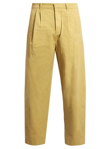 Fanmail Pleat-front Cotton Straight-leg Trousers