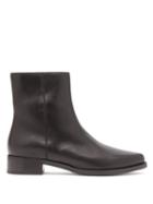 Matchesfashion.com Legres - Almond Toe Leather Ankle Boots - Womens - Black