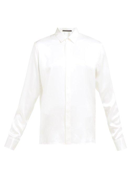 Matchesfashion.com Haider Ackermann - Silk Satin Shirt - Womens - Ivory