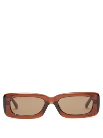 Matchesfashion.com Linda Farrow - X The Attico Mini Marfa Acetate Sunglasses - Womens - Brown