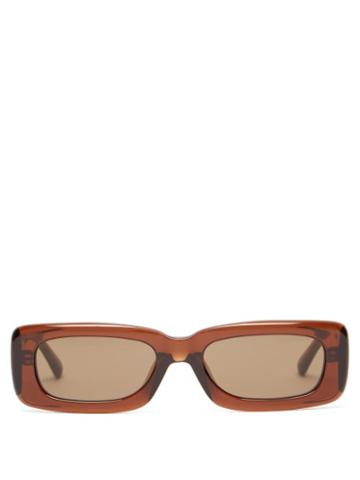 Matchesfashion.com Linda Farrow - X The Attico Mini Marfa Acetate Sunglasses - Womens - Brown