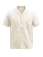 Matchesfashion.com Folk - Cuban-collar Short-sleeved Linen Shirt - Mens - White