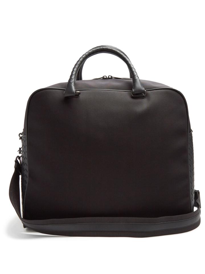 Bottega Veneta Intrecciato-panelled Canvas Holdall