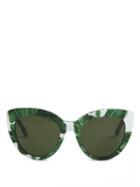 Dolce & Gabbana Banana Leaf-print Cat-eye Sunglasses