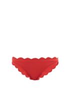 Matchesfashion.com Marysia - Antibes Scalloped-edge Bikini Briefs - Womens - Red