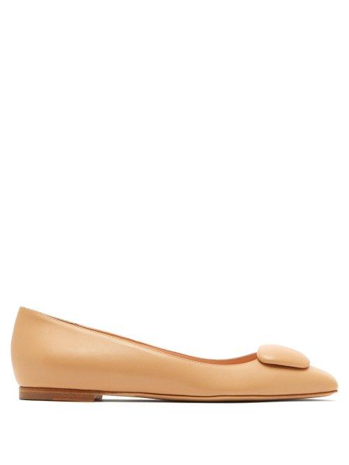 Matchesfashion.com Rupert Sanderson - Pirouette Leather Ballet Flats - Womens - Nude