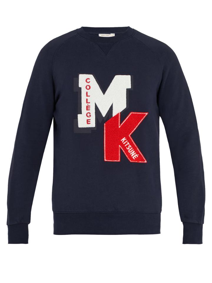 Maison Kitsuné Logo-appliqu Cotton-jersey Sweatshirt