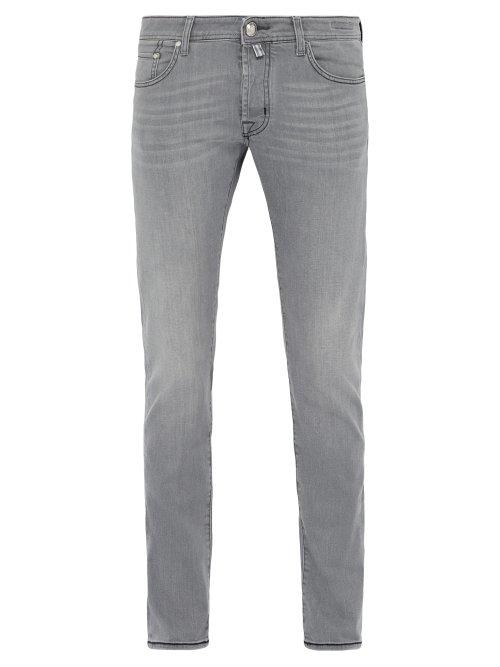 Matchesfashion.com Jacob Cohn - Mid Rise Slim Leg Jeans - Mens - Grey