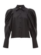 Matchesfashion.com Khaite - Brianne Balloon Sleeve Cotton Shirt - Womens - Black