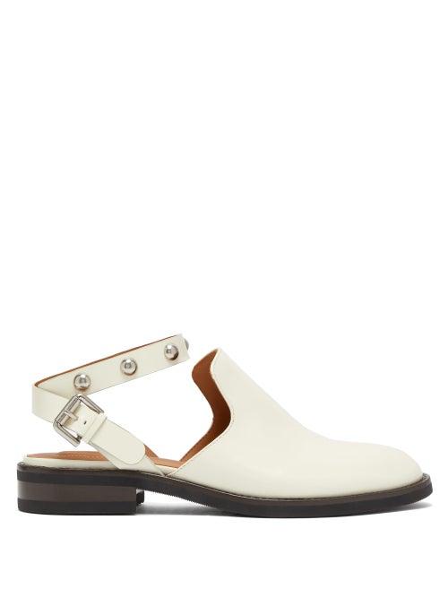 Matchesfashion.com See By Chlo - Studded Backless Leather Loafers - Womens - Ivory