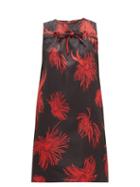 Matchesfashion.com No. 21 - Floral Print Satin Mini Dress - Womens - Black Red