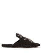 Matchesfashion.com Sanayi 313 - Stelle Star Appliqu Lurex Backless Loafers - Womens - Silver Multi