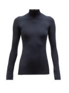 Matchesfashion.com The Row - Rudd High Neck Long Sleeved Top - Womens - Navy