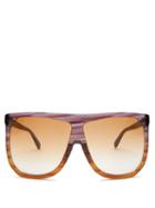 Matchesfashion.com Loewe - Filipa Flat Top Acetate Sunglasses - Womens - Brown