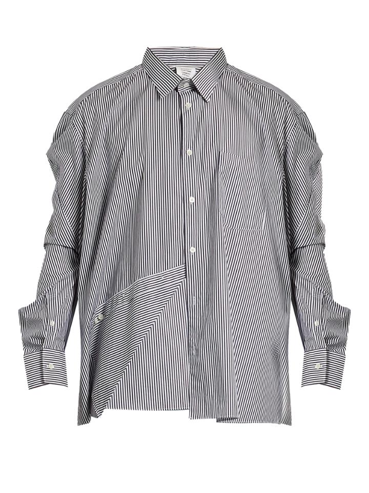 Vetements X Comme Des Garons Asymmetric Striped Shirt