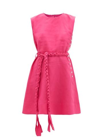 Ladies Beachwear Belize - Pandora Buttoned Linen Mini Dress - Womens - Pink