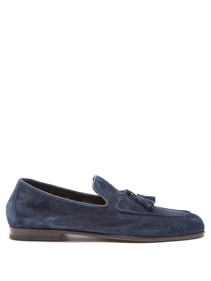 Harrys Of London Adrian Tassel-embellished Suede Loafers