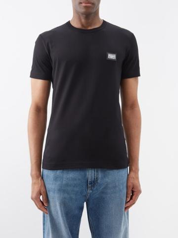 Dolce & Gabbana - Logo-plaque Cotton-jersey T-shirt - Mens - Black