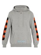 Off-white Checkered-motif Cotton Hooded Sweatshirt