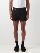 Raey - Frayed-hem Denim Shorts - Mens - Black