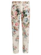 Loewe Floral-print Slim-leg Cotton Trousers