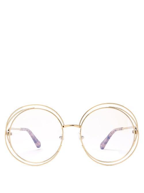 Matchesfashion.com Chlo - Carlina Round-frame Glasses - Womens - Gold